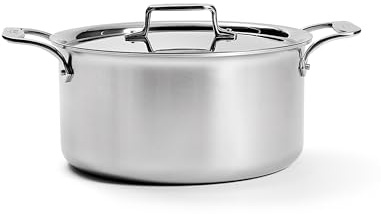 All-Clad BD55508 D5 Brushed 18/10 Stainless Steel 5-Ply Bonded Dishwasher Safe Stockpot Cookware, 8-Quart, Silver