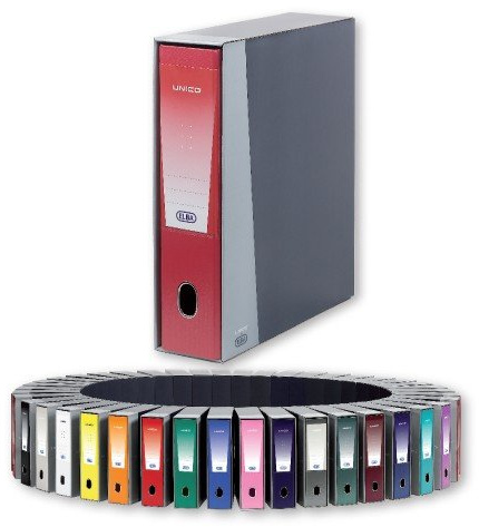 Favorit Raccoglitore Documenti Unico con custodia, Pacco da 6, formato interno 23 x 33 cm, dorso 8 cm, rosso metallizzato
