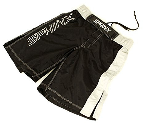 Kenneth J Lane Unisex Sphinx Boxer Bermuda MMA Shorts, Schwarz, XL Slim Corto