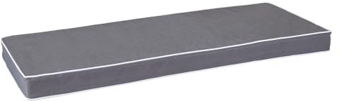 Alfresia 2-Seater Garden Bench Cushion – Replacement Outdoor Bench Seat, Luxury Style, Thick Luxury Foam Filling, Polyester Case (Grey)