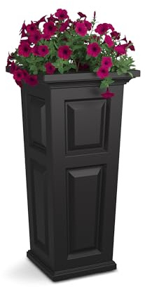 Mayne Nantucket 32-Inch Tall Planter – Self-Watering, Weather-Resistant Planter for Flowers – Durable Outdoor Design for Patio, Porch, or Entryway