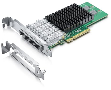 ipolex 10Gb Network Card, 4x SFP+ Port, 10GbE NIC Compare to the Intel X710-DA4, Support Windows Server/Windows/Linux/VMware (Not Support Mac OS, Bypass Mode)
