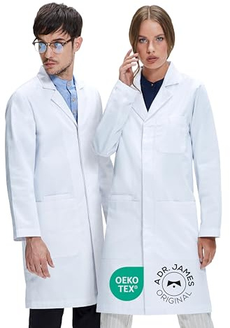 Dr. James Camice Premium Unisex Uomini e Donne, Tasche per Telefono e Tablet, Vestibilità Classica, Chiusura a Scatto Nascosta (4XL (Uomo 4XL / Donna 5XL))