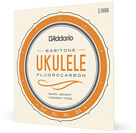 D'Addario Baritone Ukulelesträngar, fluorkarbon, EJ99B, 4-strängad uppsättning, 1-pack