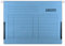 DONAU Hängetasche mit Leinenfröschen| Aus Recycling-Karton 230 GSM für DIN A4 Farbe: Blau| 5er Packung| auswechselbarem Blanko-Schildchen| ideal für Büro und Schule und der Behörde