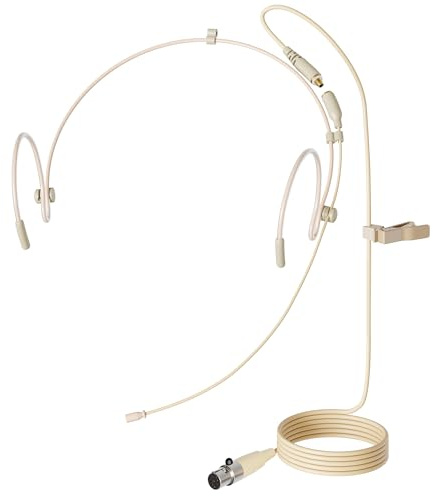 J K Professional Headset/Headworn Microphone MIC-J 071S Compatible with Shure Wireless System - TA4F Microdot Detachable Cable