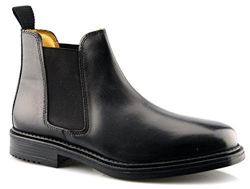 Roamer Mens Leather Flexible Fuller Fit Chelsea Dealer Ankle Boots Shoes Size - Black - UK 14