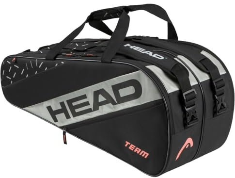 HEAD Unisex-Adult Team Racquet Bag L Tennistasche, Schwarz/Ceramic, L