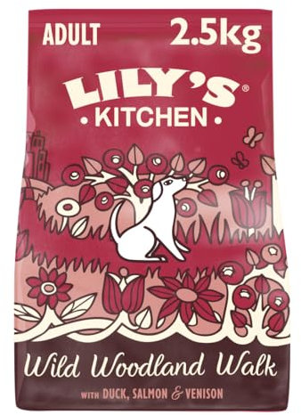 Lily's Kitchen Mit natürlichen Zutaten hergestellt Für ausgewachsene Hunde Trockenfutter Ente Lachs & Hirsch Getreidefreie Rezeptur 2.5kg