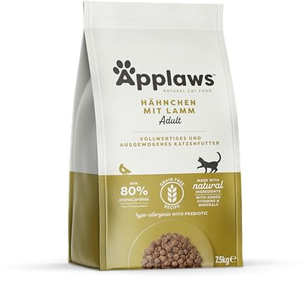 Applaws Complete Natural Croquettes pour Chat Sans Grain avec Supplément D'agneau pour Chats Adultes - Sac Refermable de 7,5 kg