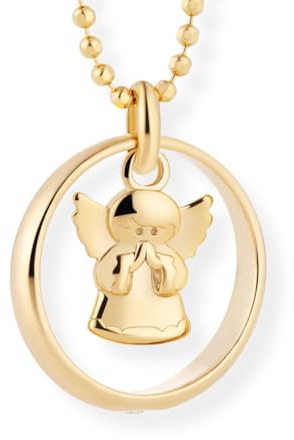 fish Collar Infantil Chapado En Oro Con Colgante De Ángel Y Detalle De Cristal