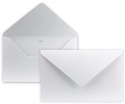 50 Stück - Trauer Briefumschlag in Weiß mit grauem Trauer-Rand - DIN B6+ - 12 x 19,5 cm - ohne Klebung