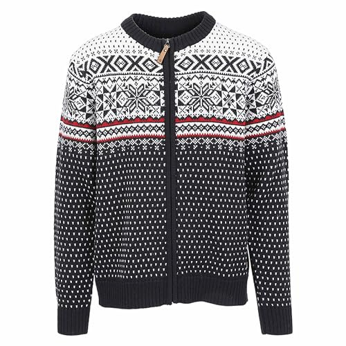 ICEWEAR Magnús Norwegian Cardigan for Men – Wool Blend with Zipper Black