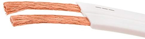 DCSk 30m - 2x1,5mm² Cavo piatto per altoparlanti bianco I Cavo flessibile in rame OFC per hi-fi audio I Cavo per casse acustiche schermato con isolamento I PROflat 15