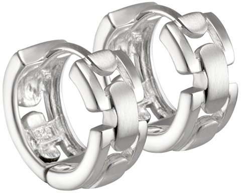 VINANI Klapp-Creolen aus 925 Sterling Silber I Nickelfreie Ohrringe für Damen I Mattierte & glänzende Oberfläche mit Anlaufschutz I Allergikerfreundlich I Handarbeit in Juweliersqualität I CRKG