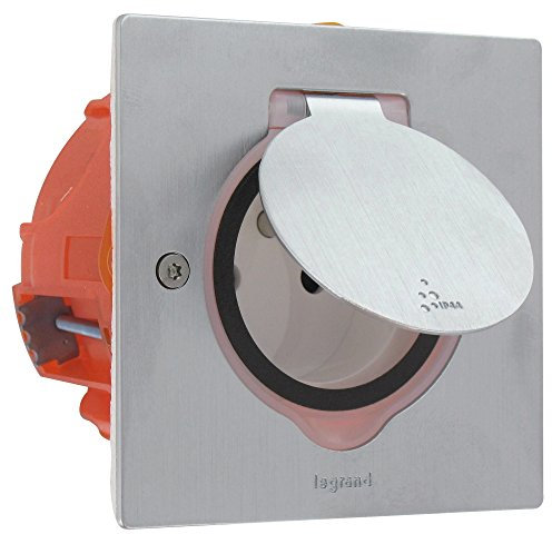 Legrand LEG92110 - Kit presa da pavimento Celiane singola, IP44, in acciaio inox