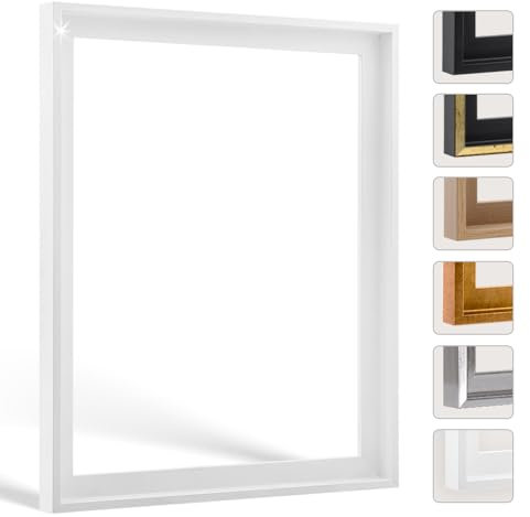 Bildershop-24 Schattenfugen - Rahmen LEMGO 50 x 50 cm Weiß (Hochglanz) 73 Verschiedene Größen