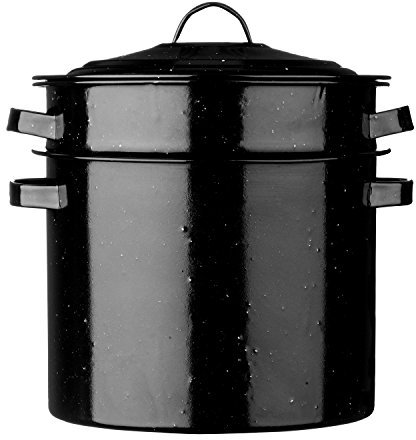 Premier Housewares Vintage Pasta Pot, Black, Enamel, 32 x 31 x 28 cm