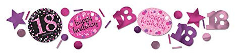 Amscan 9900578 - Konfetti 18 Sparkling Celebration, Folie/Papier, 34 g, Streudeko, Tischdekoration, Geburtstag, Happy Birthday