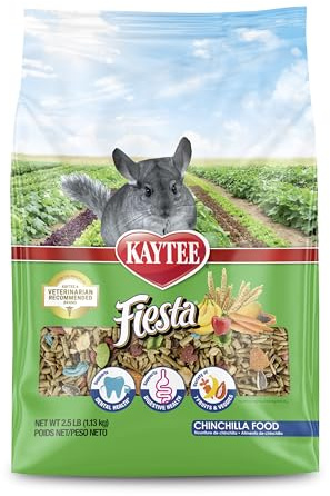 Kaytee Fiesta Chinchilla Food, Nutritious and Fun Blend, Supports Dental Health and Digestion, 2.5 pounds