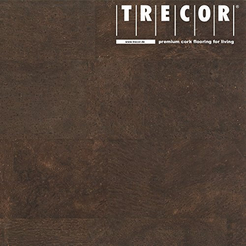 TRECOR Korkgolv SIENA – korkfärdig botten med CLIPEX klicksystem finns i 24 färger med keramisk häl/reptålig yta – format: 900 x 300 x 10 mm (mörkbrun)