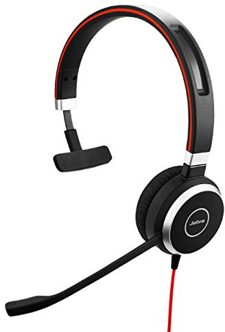 Jabra Evolve 40 UC Professional Wired Headset, Mono – Telephone Headset for Greater Productivity, Superior Sound for Calls and Music, 3.5mm Jack/USB Connection, All-Day Comfort Design, UC Optimized