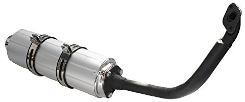 Standard Auspuff aus ALU für 125, 150ccm GY6, China Roller Baotian BT125T Warrior Rocky Tanco Smart Rider, Buffallo RS, China Scooter, Ering, Kreidler, Qingqi, Rex RS C Speedy 125