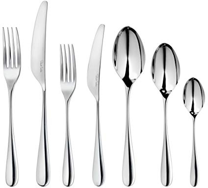 Robert Welch Arden Bright, 42 Piece Cutlery Set for 6 People. Made from Stainless Steel. Dishwasher Safe.