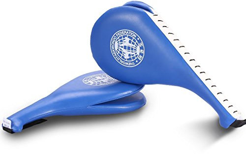 Yosoo 1 Paar Taekwondo Trainingsgeräte Taekwondo Pratze Tae Kwon Do Pratze Schlagkissen Handpratze Trainerpratzen Doppelschlagpolster Für Pratzentraining (Blau)