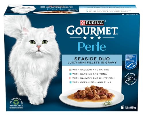 Gourmet Perle Seaside Duo Adult Cat Food Pouches, 12 x 85g