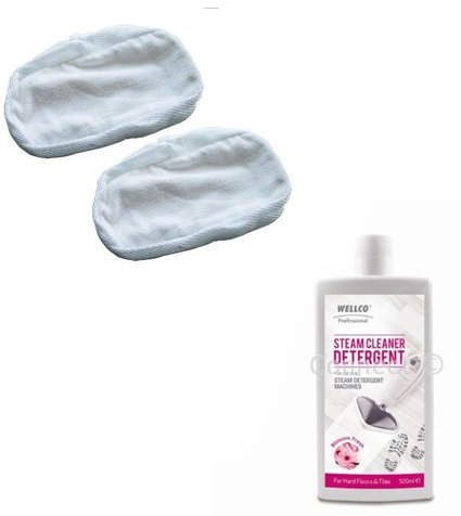 Steam Mop Pads Compatible With Morphy Richards 70495 720020 Cleaner Main Floor Cleaning Cloths Pack of 2 and 1 x Blossom fresh steam detergent - Buy Parts