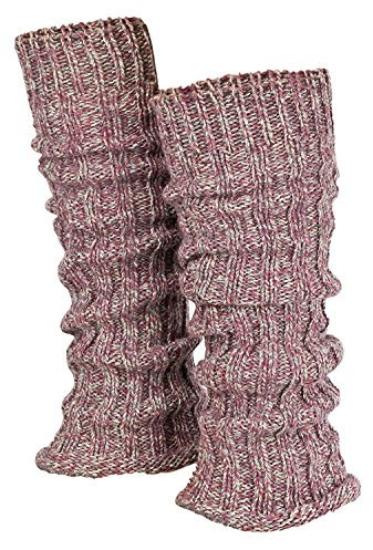 Tobeni 1 Paar Damen-Stulpen Wolle Kuschelig Weich Multicolour Beinwärmer für Frauen Ideal für Sport und Winter Farbe Rose-Meliert Grösse One Size