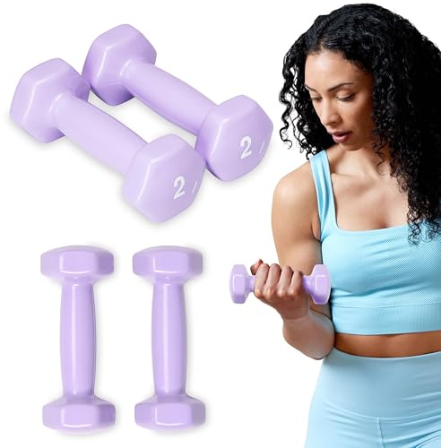 SPRI Deluxe Vinyl Coated Dumbbell Set (Dark Grey) - 15 lbs, Set of 2, Hand Weights for Muscle Toning, Step Aerobics, Strength Training, Professional-Grade Unisex Workout Equipment for Home & Gym