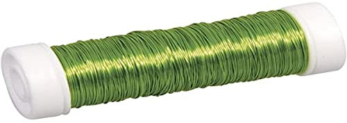 Rayher 2405511 Schmuck-Häkeldraht, h.grün, 0,30 mm ø, Spule 50 m, Schmuckdraht, farbig lackierter Kupferdraht, zum Basteln von Schmuck und Edelsteinbäumchen, Hellgrün