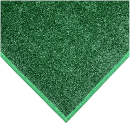 KOECKRITZ Heavy Turf - 8'x10' Green Artificial Grass Carpet Indoor/Outdoor Area Rug. 5/16 Thick, Bound Edges