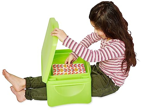 HearthSong Foldable Lap Desk for Kids with Storage - Ideal Floor Desk for Drawing, Studying, Portable Folding Travel Lap Table, Versatile Bed Desk & Lap Tray, Green