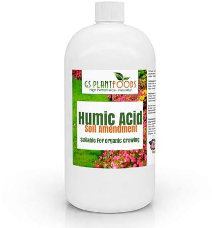 GS Plant Foods Humic Acid Soil Amendment – Leonardite-Derived Liquid Concentrate for Improved Soil Structure & Nutrient Availability – OMRI Listed for Organic Use – 32 Oz