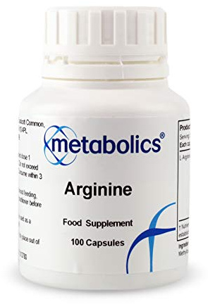Arginine 450mg, 100 Vegan Friendly Capsules - L-Arginine Supplement for Energy Support from Metabolics