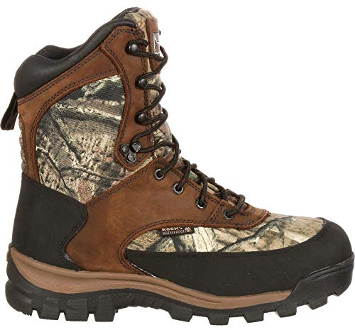 ROCKY Core Waterproof 800G Insulated Outdoor Boot, Brown And Mossy Oak Brk Up Inf, Size 13(WI)