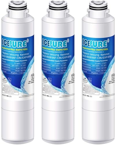 ICEPURE Ersättningsvattenfilter Kompatibelt med Samsung DA29–00020B,DA29–00020B,DA29–00020A,haf-cin/EXP, 46–9101 vit, 3stycken
