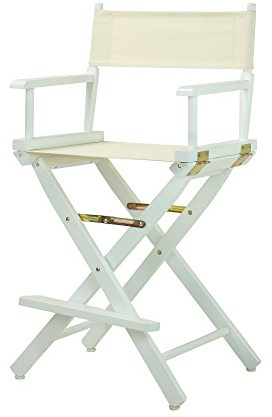 Casual Home 24 Director's Chair White Frame with Wheat Canvas, Counter Height