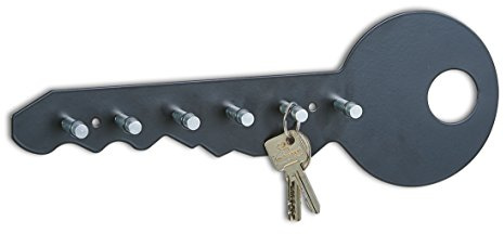 Zeller 13851 Schlüsselboard Color, Metall/Alu, schwarz, ca. 35 x 4 x 12 cm, Schlüsselleiste, Schlüsselhaken