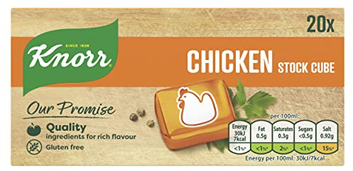 Knorr Chicken Stock Cubes gluten-free to add a rich chicken flavour to your dishes 20x 10 g