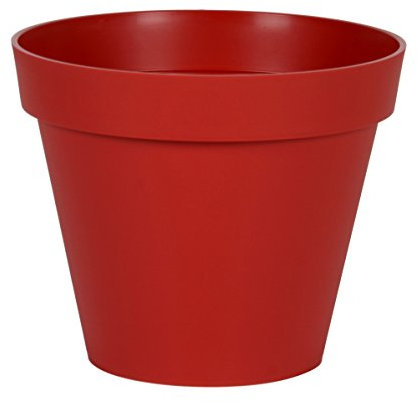 EDA - Pot de Fleur Rond Toscane Ø 40 cm - Volume 23 L - Ø 39,5 x H.31 cm - Rouge Rubis
