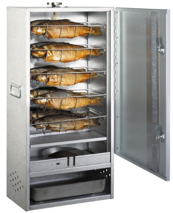 Peetz Räucherofen aluminiert mit Tür (für ca. 20 Fische hängend/liegend oder 20 Aale bis 55 cm hängend)