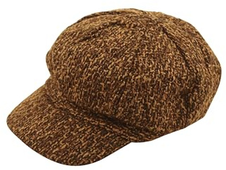 HENBRANDT Brown Baker Boy Flat Cap Classic 8-Panel Victorian Newsboy Hat 1920s 1930s Peaky Gangster Newsie Cap Gatsby Hat One Size Fancy Dress Accessories