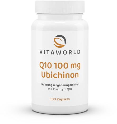 Vita World 3 Pack Coenzyme Q10 100Mg Ubiquinone 3 x 100 Vegetarian Capsules Made in Germany Vegan