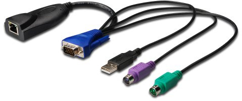 DIGITUS DS-19202 Cable para Video, Teclado y ratón (kvm) Azul, Verde, Púrpura, Negro - Switch KVM (PS/2, PS/2, VGA, Azul, Verde, Púrpura, Negro, USB, Male Connector/Female Connector)