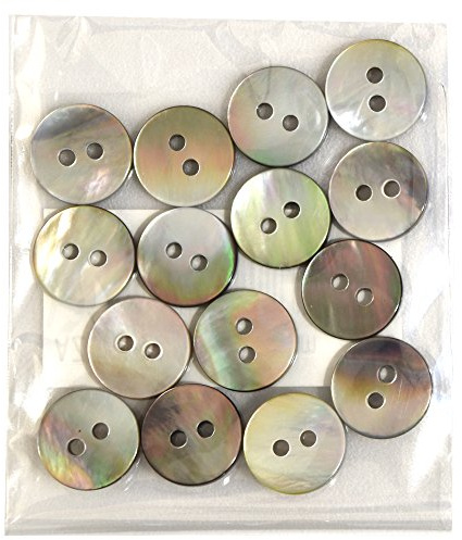 Naska AZK-1042 Natural Shell Button Black Butterfly