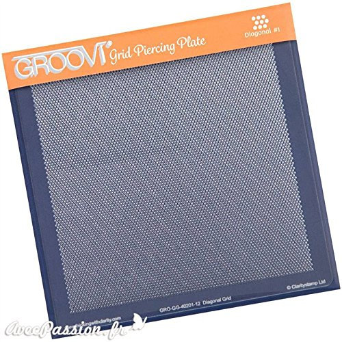 Groovi Claritystamps Gabarit de piquage diagonal du parchemin Groovi 15 x 15 cm